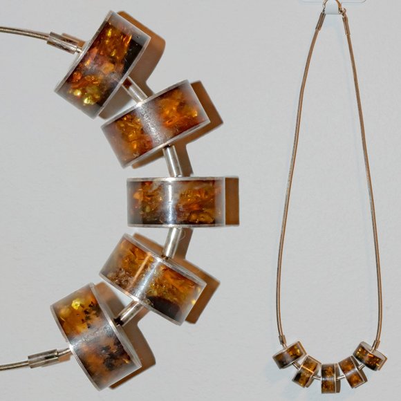 MTM Silver | Jewelry | Amber Five Graduated Rounds On Sterling Silver ...